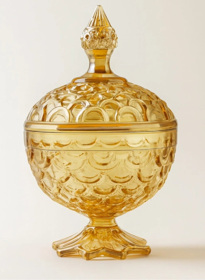 صحن تقديم بقاعدة زجاجية – لمسة فخامة على مائدتك للحلويات و الشوكولاتة و متعدد الاستخدام - Image 1