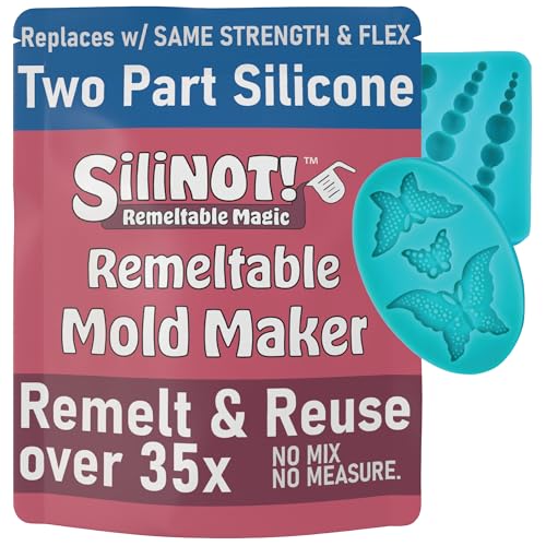 SiliNOT! Remeltable Silicone Mold Making Kit 16oz Easier Than Silicone Mold Maker Reuse 35x No Mix NonToxic FoodContact Safe for Plaster Resin Epoxy Chocolate Wax Soap Mold - Image 1