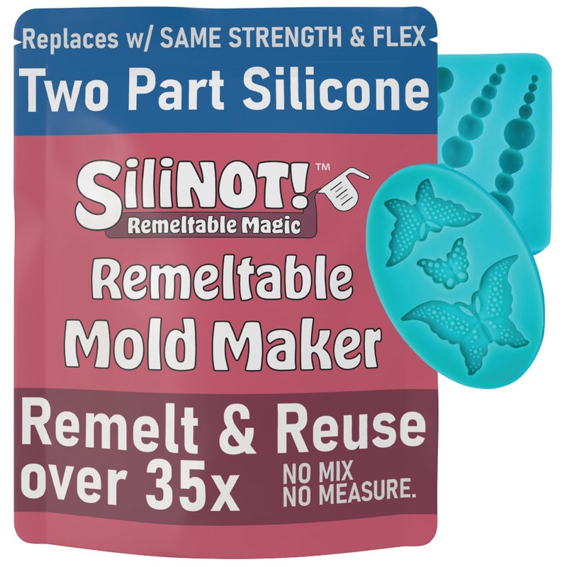 SiliNOT! Remeltable Silicone Mold Making Kit 16oz Easier Than Silicone Mold Maker Reuse 35x No Mix NonToxic FoodContact Safe for Plaster Resin Epoxy Chocolate Wax Soap Mold - Image 2