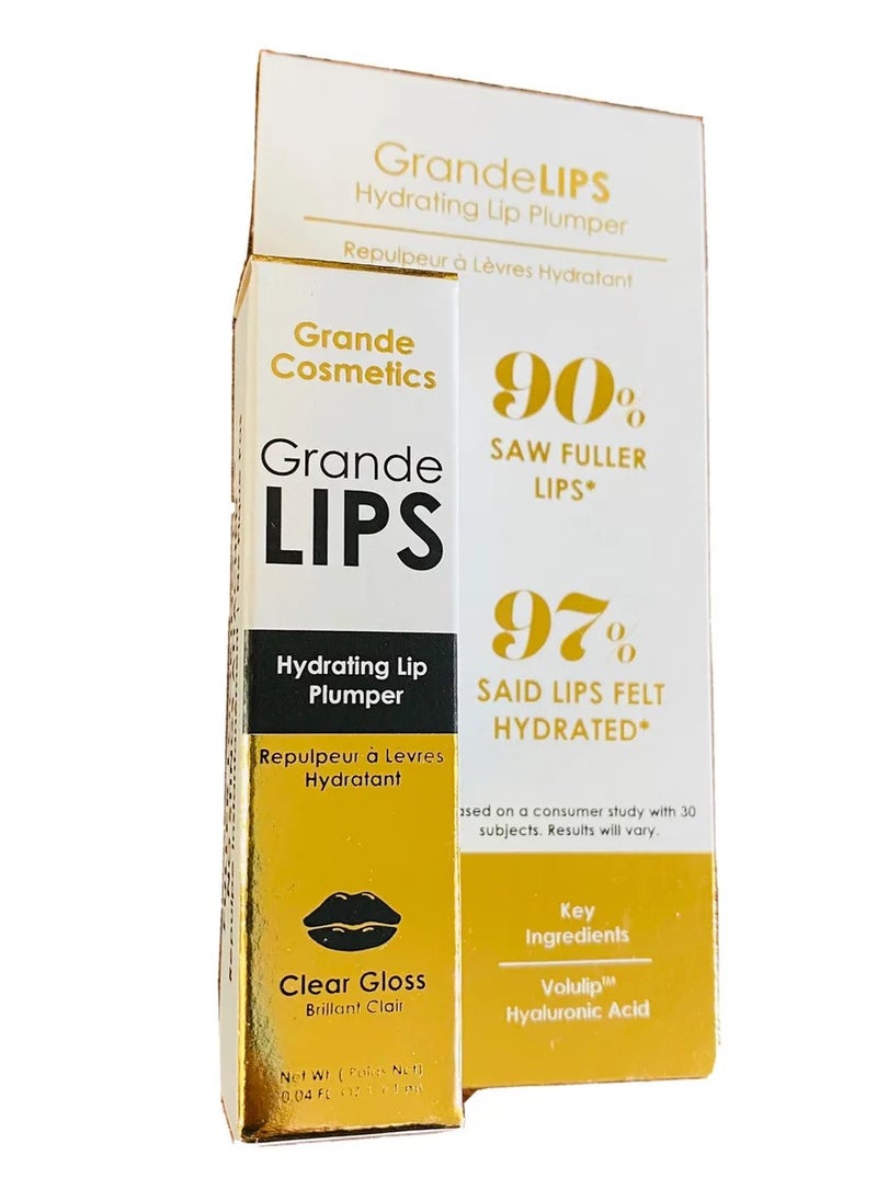 Grande Cosmetics Hydrating Lip Plumper- Clear Gloss Deluxe size, 1.1ml  - Image 2