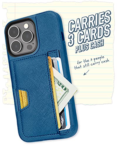 Smartish® iPhone 13 Pro Wallet Case - Wallet Slayer Vol. 2 [Slim + Protective] Credit Card Holder with Kickstand - Blues on The Green - Image 3