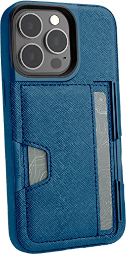 Smartish® iPhone 13 Pro Wallet Case - Wallet Slayer Vol. 2 [Slim + Protective] Credit Card Holder with Kickstand - Blues on The Green - Image 1