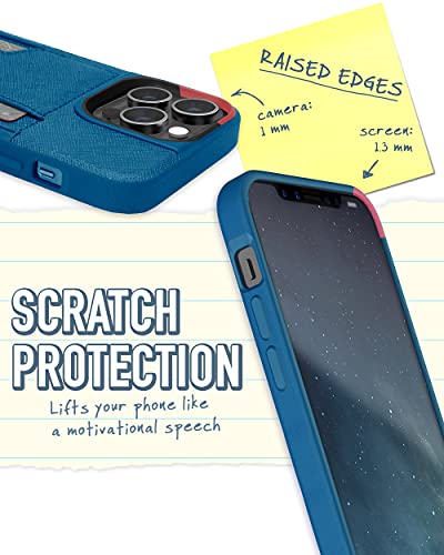 Smartish® iPhone 13 Pro Wallet Case - Wallet Slayer Vol. 2 [Slim + Protective] Credit Card Holder with Kickstand - Blues on The Green - Image 5
