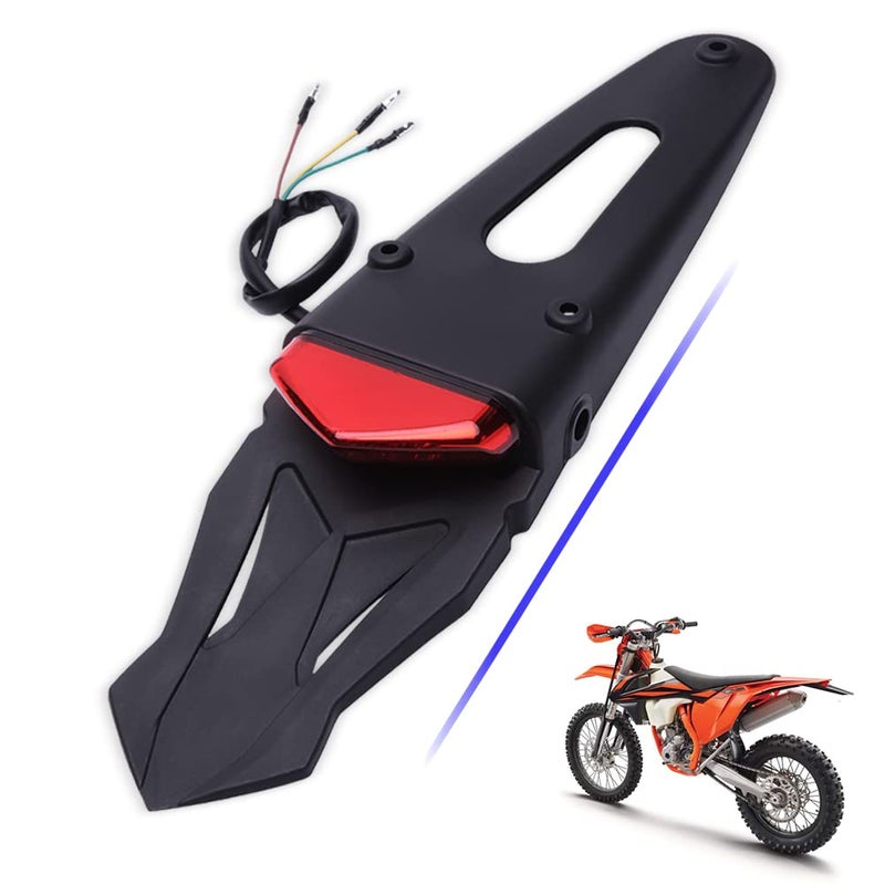 DREAMIZER Motorcycle Rear Fender LED Brake Red Tail Lights Lamp for YZ80 YZ85 YZ125 YZ450f XT125 250 Red Lens