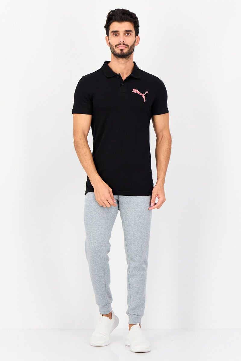PUMA قميص بولو خارجي للرجال بقصة ضيقة بأكمام قصيرة، أسود - Image 4