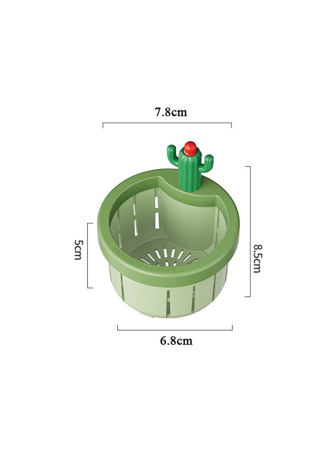 HOMESTAR 2 Pieces Press Automatic Dumping Basket, Self-Cleaning Kitchen Sink Strainer, Green - Image 5