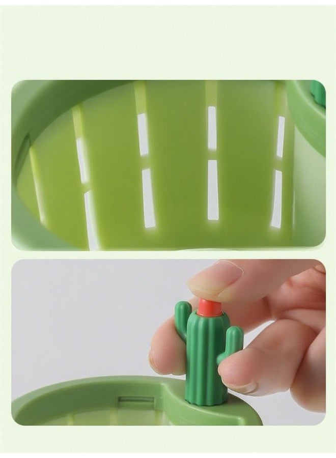 HOMESTAR 2 Pieces Press Automatic Dumping Basket, Self-Cleaning Kitchen Sink Strainer, Green - Image 4