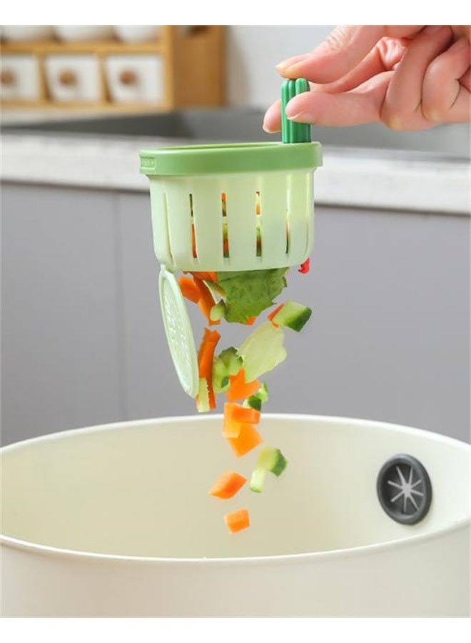 HOMESTAR 2 Pieces Press Automatic Dumping Basket, Self-Cleaning Kitchen Sink Strainer, Green - Image 3