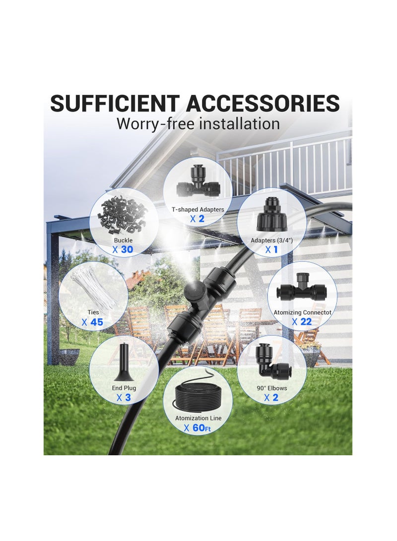 عام 60 قدمًا من أجهزة الفناء الخارجيين لـ Coolingoutdoor Water Patio Batio Hose Greenhouse Mister Outsid - Image 3