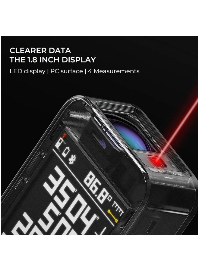 هوتو أداة قياس الليزر HOTO PRO بمدى 50 متر مع شاشة LED، قابلة لإعادة الشحن بمنفذ USB-C - Image 3