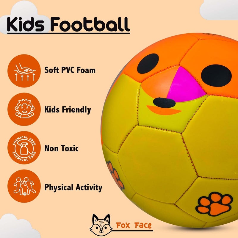 synco Kids Football | Soft PVC Football | Kids Toy Ball for Indoor & Outdoor Gameplay | BIS Approved | Educational Ball | Size-3 (Fox, 3) - Image 4
