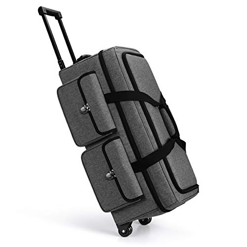 Yarwo Rolling Craft Tote Bag with Wheels Compatible for Cricut Maker 4, Maker 3, Maker, Explore 4, Explore 3, Cameo 4/5, Double Layers Carrying Case for Die Cut Machine and Supplies, Gray(Patented) - Image 1