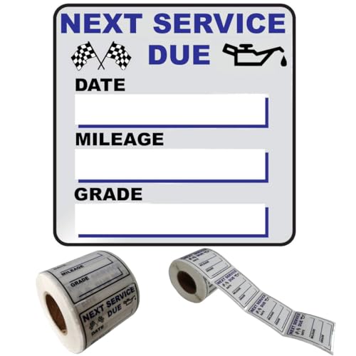 JINCH Oil Change Stickers, 300 Pcs 2 x 2 Inches Clear Oil Change Window Stickers for Vehicles Windshield, Removable Vinyl Next Service Due Reminder Sticker Labels for Car Maintenance - Image 1