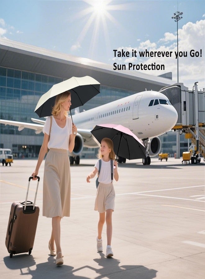 BAODINI Travel Essentials Mini Umbrella for Purse With Case Small Compact UV Sun Protection Lightweight Tiny Pocket Manual Open Close Umbrella for Women Kids and Men Fit Purse Backpack - Image 3