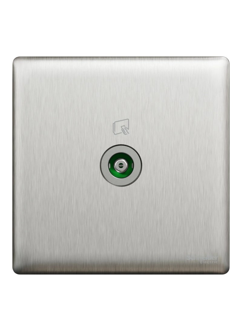 Schneider Electric TV socket, Unica X, 1 gang, 75Ohm, 5-860MHz, stainless steel - NUX31TV_SS - Image 1