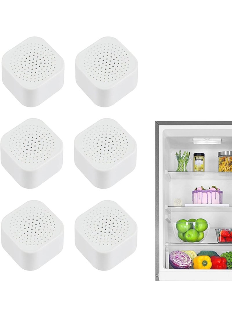 KASTWAVE Refrigerator Deodorizer, 6 Pack Fridge Deodorizer with Activated Charcoal, Stickable Odor Absorber and Replaceable Carbon Box for Kitchens, Closets, Wardrobes, and Refrigerators  - Image 1
