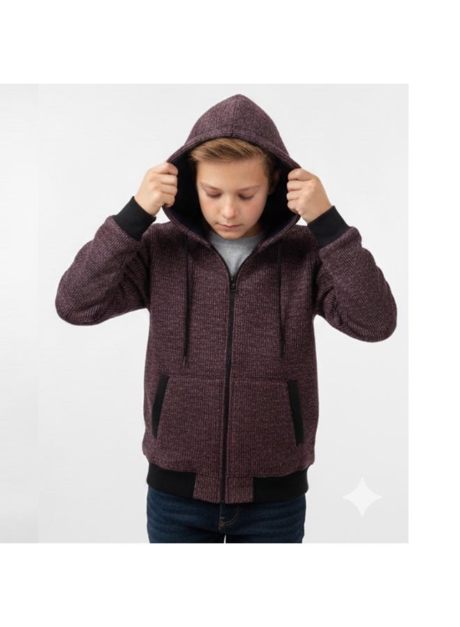 Caesar Boys' hoodie with zipper and front pockets - Image 3