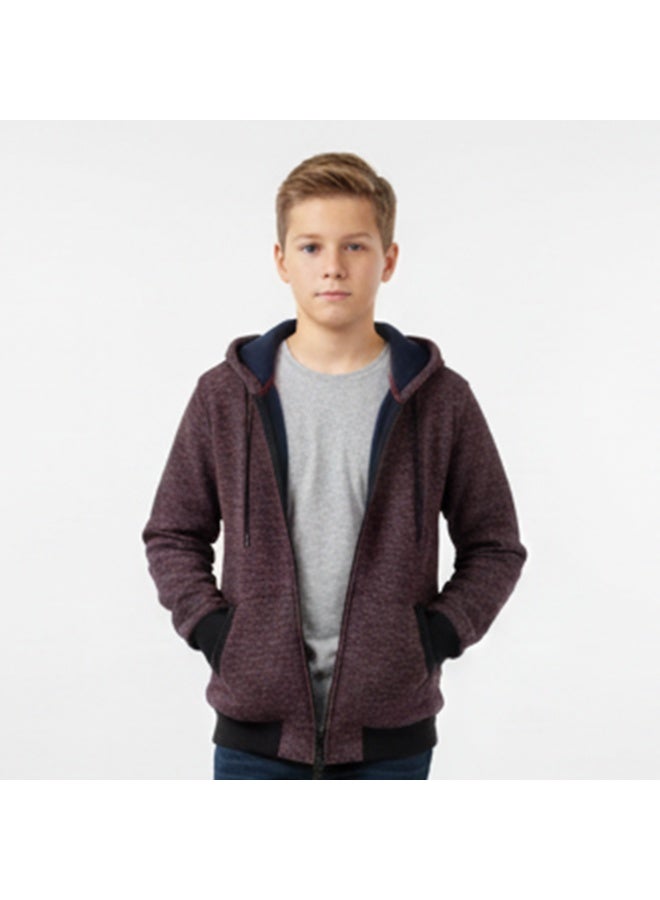 Caesar Boys' hoodie with zipper and front pockets - Image 1