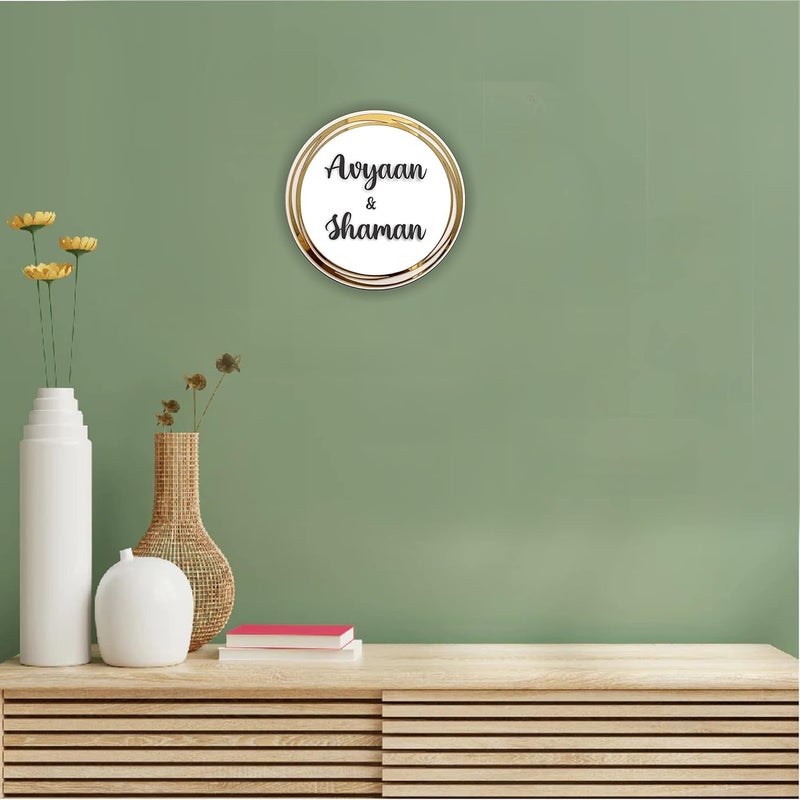 ne2han ne2han 3D Personalized Name Plate Rings of Gold Name Plate for Door Housewarming Gifts Home Decor Water Proof Embossed Name Plate for House  - Image 4
