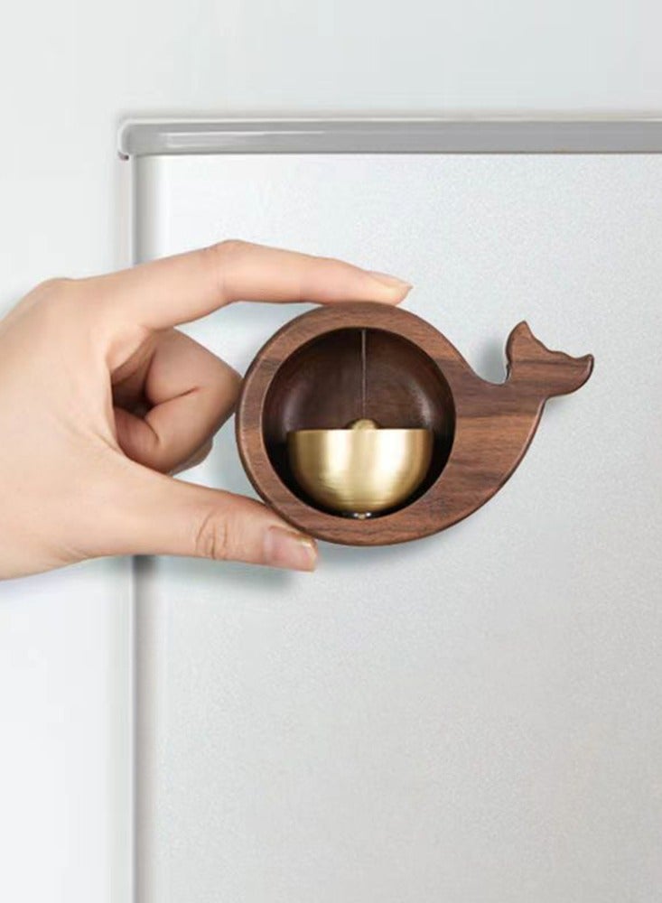 جرس باب خشبي مغناطيسي على شكل حوت، ديكور تذكيري للمدخل، جرس موسيقي إبداعي للاحتفال بالمنزل الجديد، ديكور جرس باب الثلاجة - Image 2