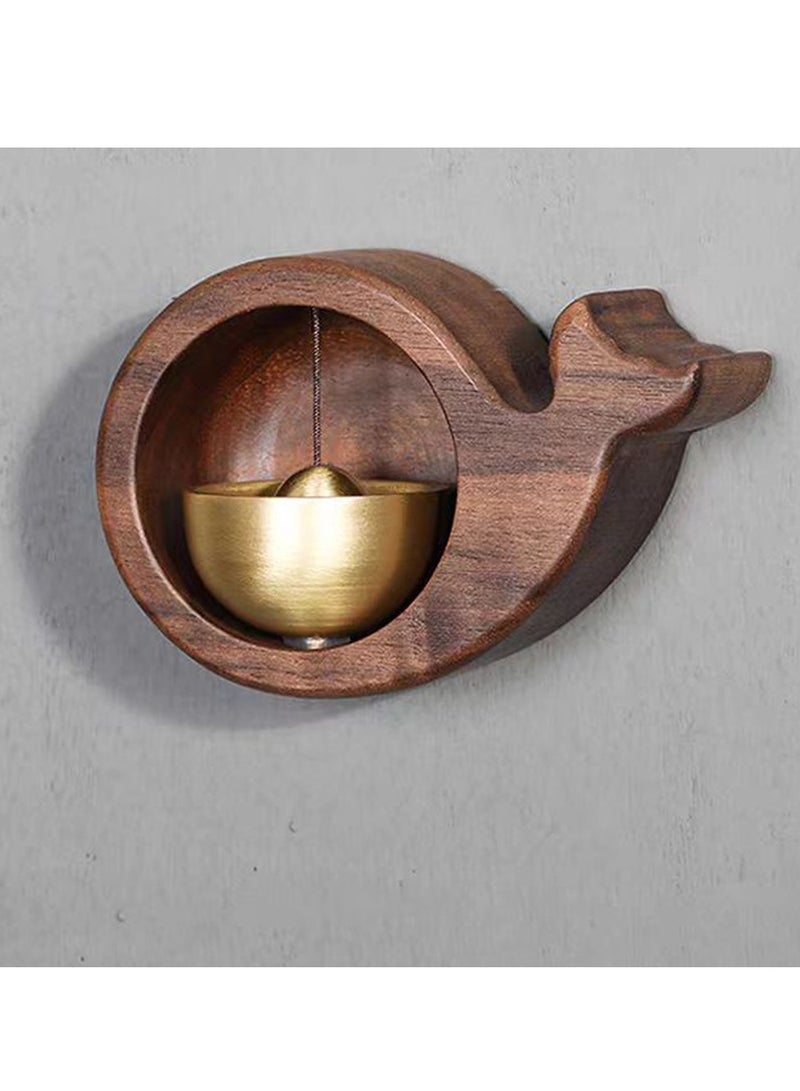 جرس باب خشبي مغناطيسي على شكل حوت، ديكور تذكيري للمدخل، جرس موسيقي إبداعي للاحتفال بالمنزل الجديد، ديكور جرس باب الثلاجة - Image 4