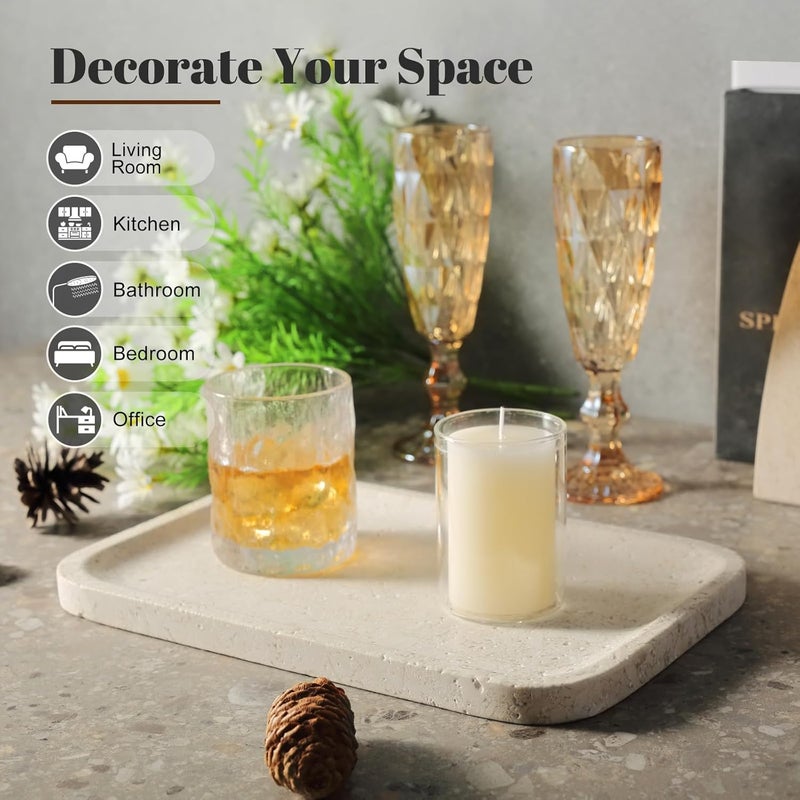Koville Marble Vanity Tray, 12"x8" Marble Catchall Tray for Countertop Bathroom Kitchen Dresser, Rectangular Decorative Stone Tray for Jewelry Cosmetics Perfume Trinket(Brown) - Image 5