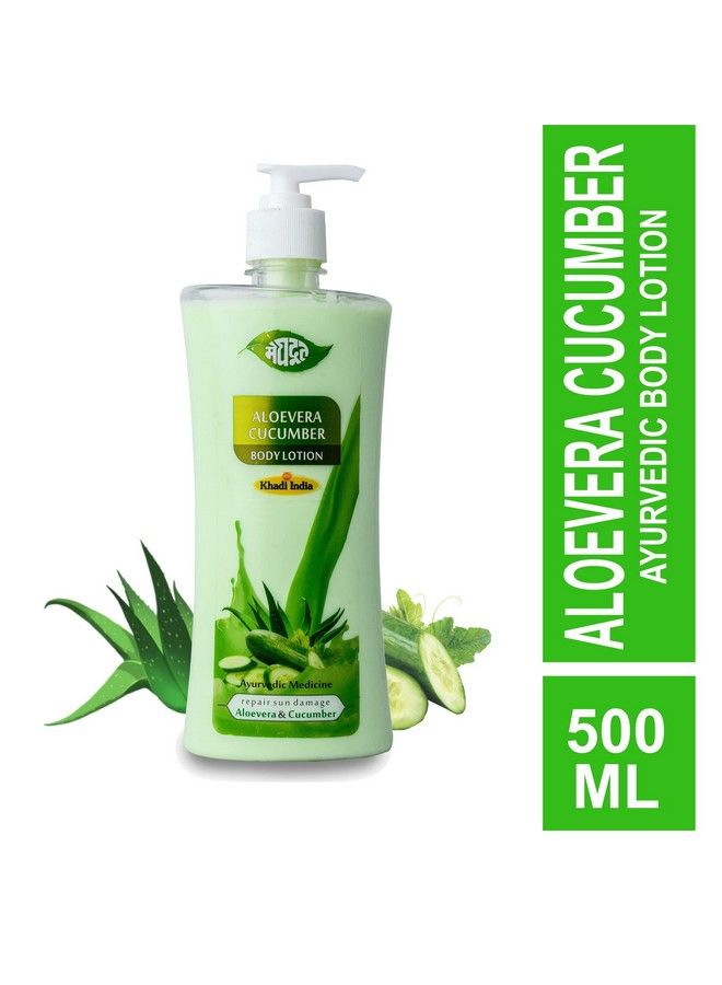 Meghdoot Natural Aloveracucumber Body Lotion 500Ml With Sunburn Protection Enriched With Aloe Vera And Methi Seeds Sunscreen Lotion For Dry Skin 500Ml - Image 4