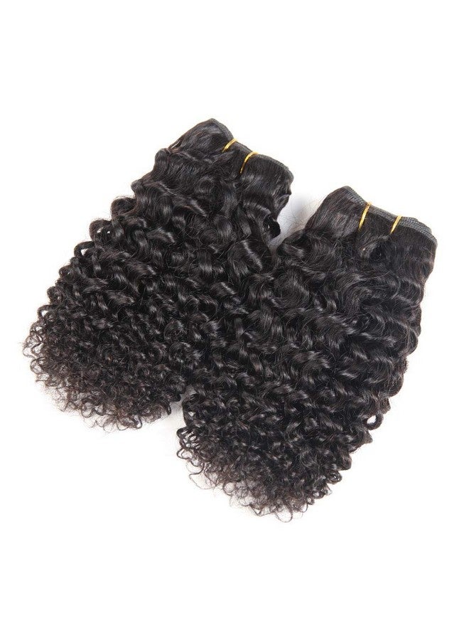Peiyulex Brazilian Virgin Kinky Curly Human Hair Weave Brazilian Curly Hair Weave 100% Unprocessed Hair Weft Extensions Natural Black Color 50G 4Pcs/Lot - Image 4