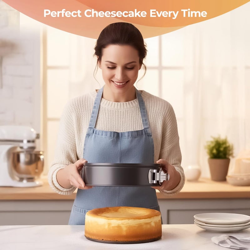 RFAQK Non-Stick 6 Inch Cake Pan with Removable Bottom - Leakproof Springform Pan with 50Pcs Parchment Papers - Perfect for Cakes, Cheesecakes, and Compatible with 3 Qt Instant Pot - Bonus E-Book - Image 5