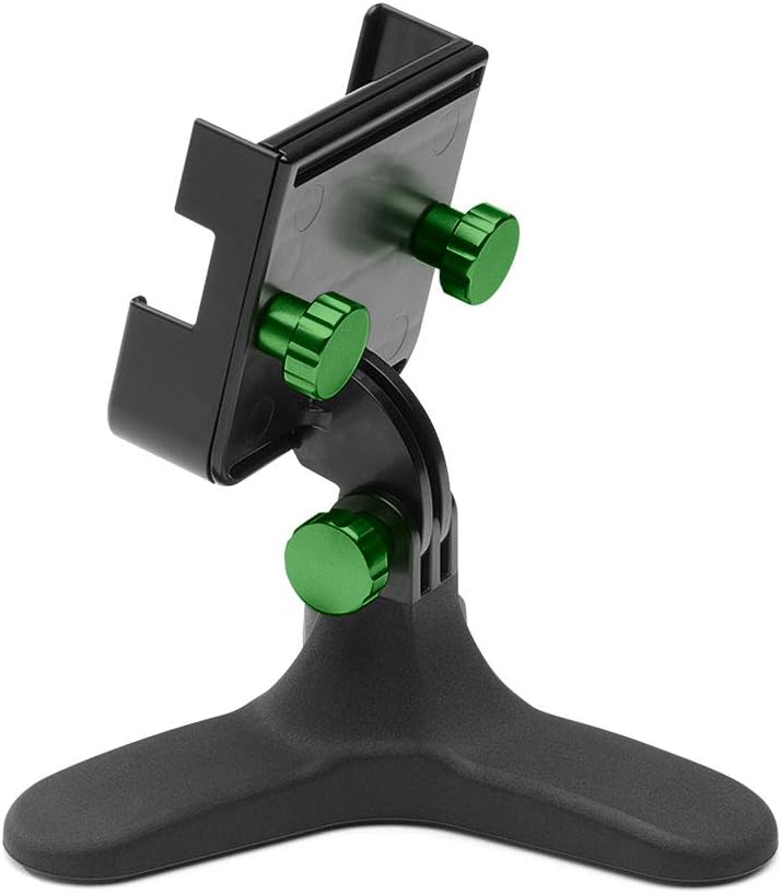 WeatherTech DeskFone Two View Universal Phone Holder for Flat Surfaces, Office, Kitchen, Nightstand - Forest Green Metal Knobs - Image 1
