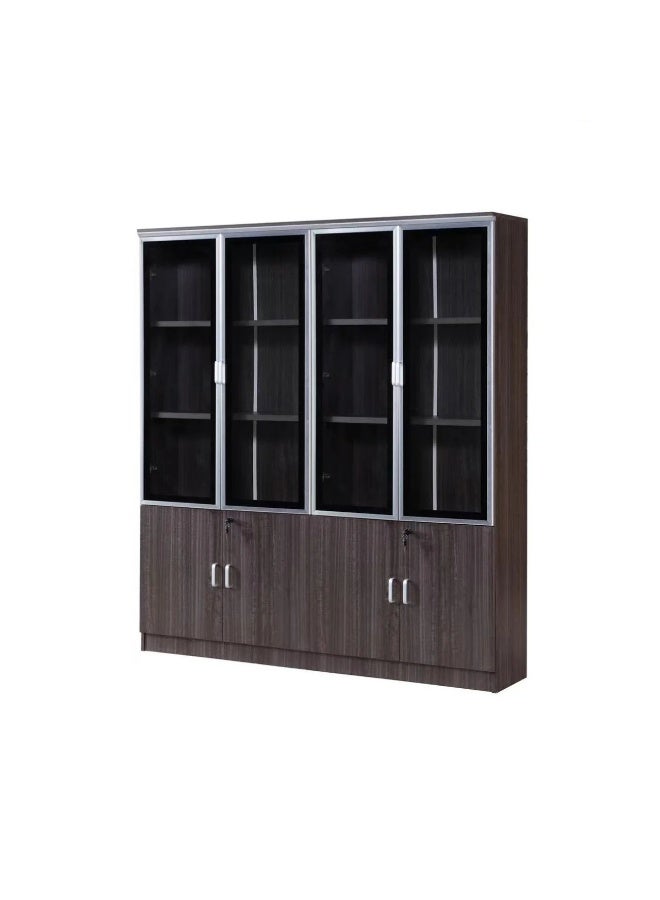 بيتي دولاب مكتبي خشب 4 ابواب - رمادي - Image 2