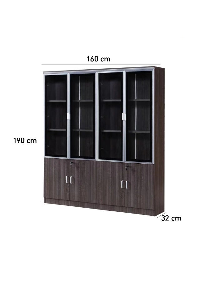 بيتي دولاب مكتبي خشب 4 ابواب - رمادي - Image 3