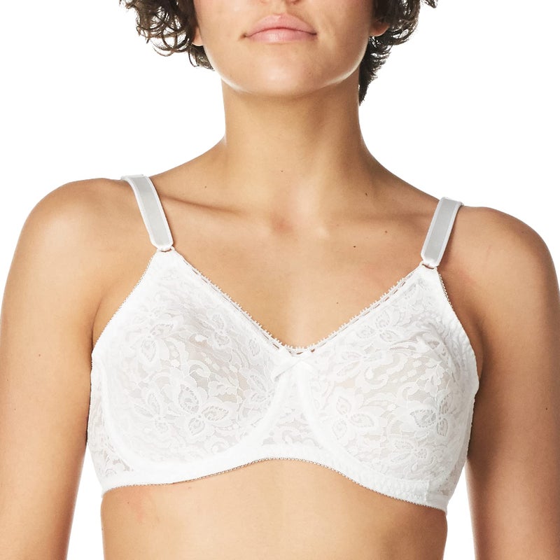 Bali Designs Women's Lace and Smooth Underwire Bra, White, 42C - Image 1