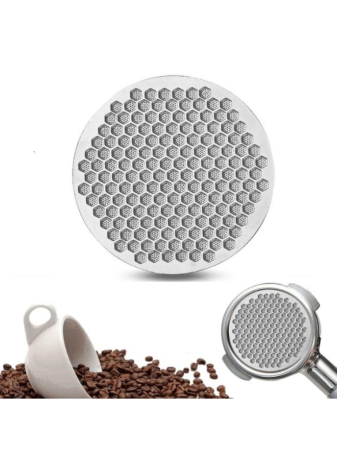 Chabeia 51mm Espresso Puck Screen, 0.8mm Thin Coffee Espresso Filter Screen Slim Fine Mesh Reusable Even Extraction Food Grade 316 Stainless Steel Filter for Espresso Portafilter Filter Basket (Silver