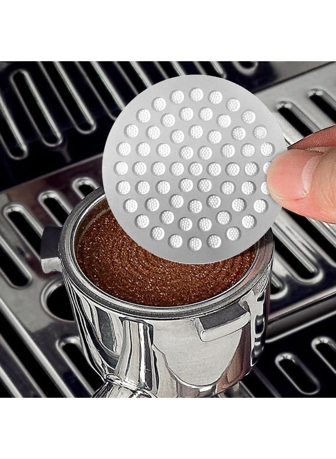 Chabeia 51mm Espresso Puck Screen, 0.8mm Thin Coffee Espresso Filter Screen Slim Fine Mesh Reusable Even Extraction Food Grade 316 Stainless Steel Filter for Espresso Portafilter Filter Basket （Silver） - Image 5