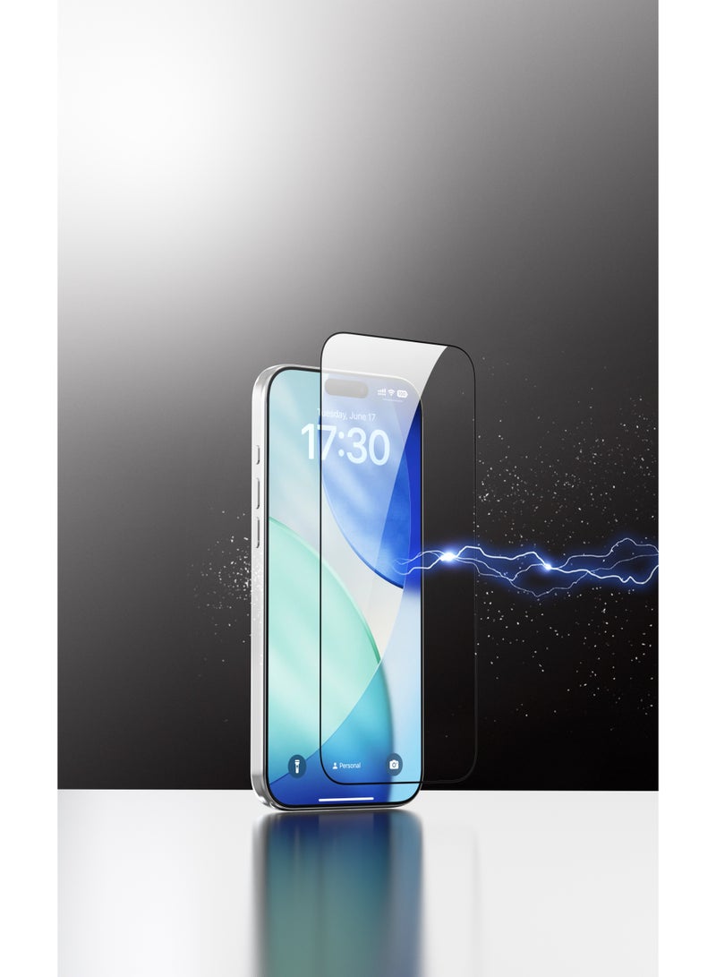 ديفيا استيكر حماية ايفون 17  ,شفاف, زجاج مقوى CSG عالي الجودة, يأتي مزودًا بأداة تركيب ذكية,واقي شاشة اصلي - Image 1