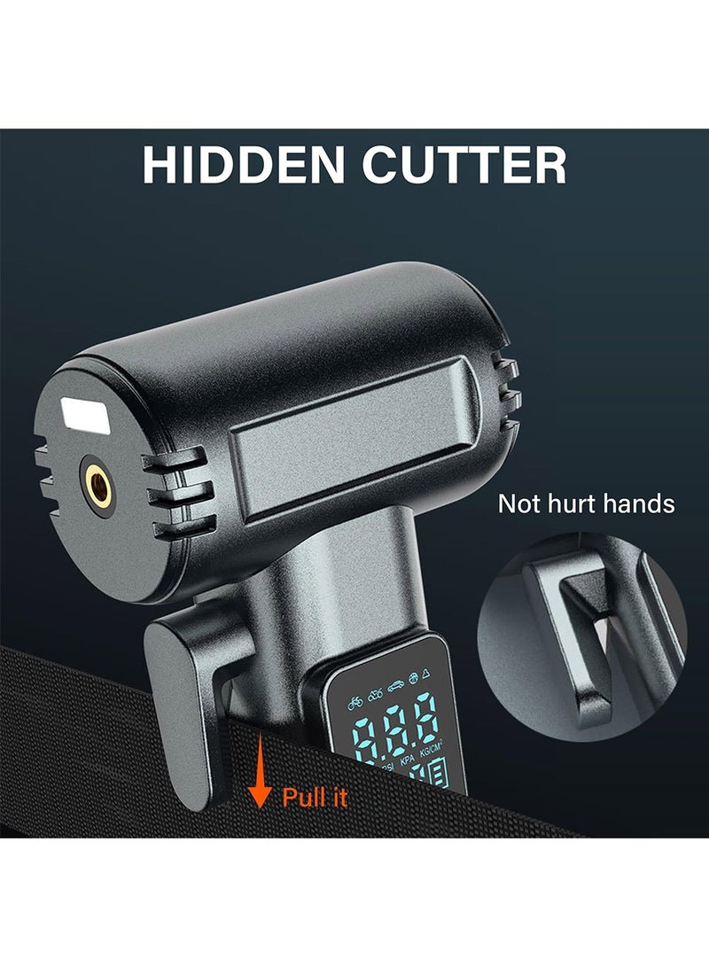 Combining precise inflation, a window breaker, seatbelt cutter, and mobile phone power supply in one, its wide pressure range of 0-150 PSI is suitable for cars, motorcycles, bicycles, and various ball sports. - Image 5