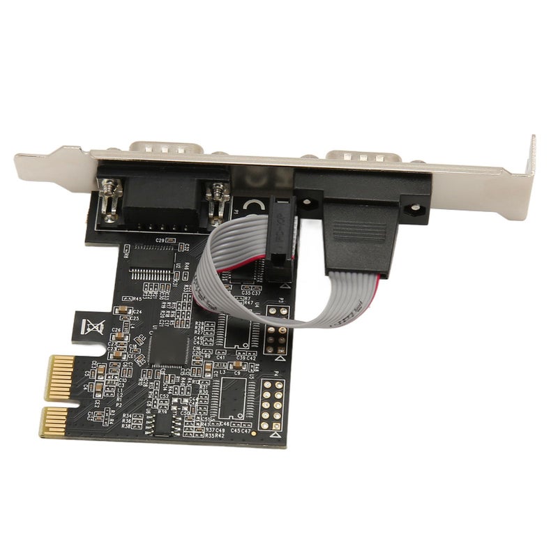 بطاقة منفذ تسلسلي PCIe 2 منفذ RS232 DB9 بشريحة ASIX AX99100 لأنظمة Linux - Image 3