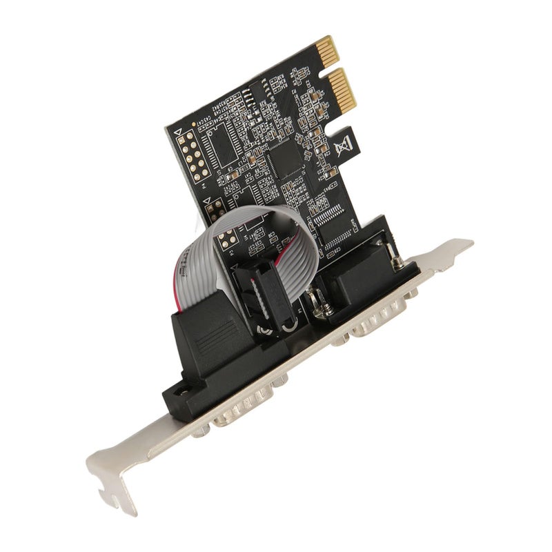 بطاقة منفذ تسلسلي PCIe 2 منفذ RS232 DB9 بشريحة ASIX AX99100 لأنظمة Linux - Image 5