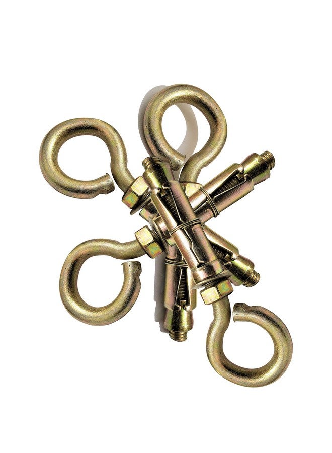 Pure Source India Hard Metal Closed Hook Anchor Fasteners, 8mm, 24 Pieces, Gold - Image 1