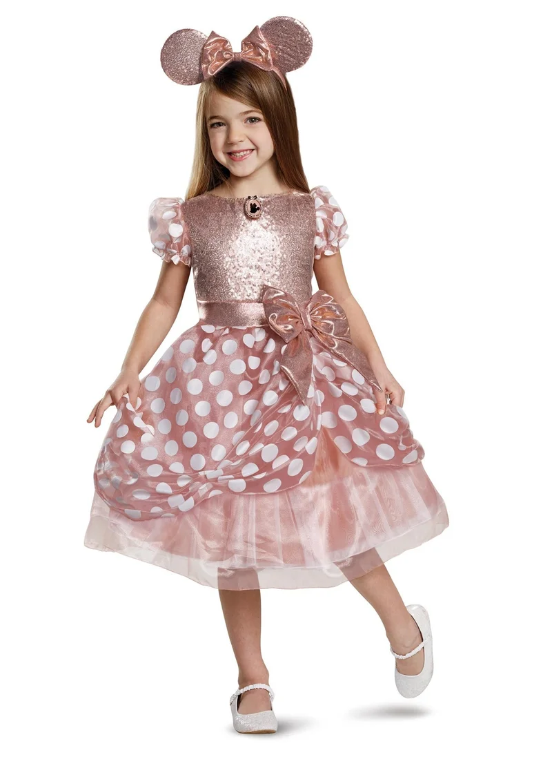بارتي سينتر Child Disney Minnie Mouse Rose Gold Deluxe Costume, Dress for Girls