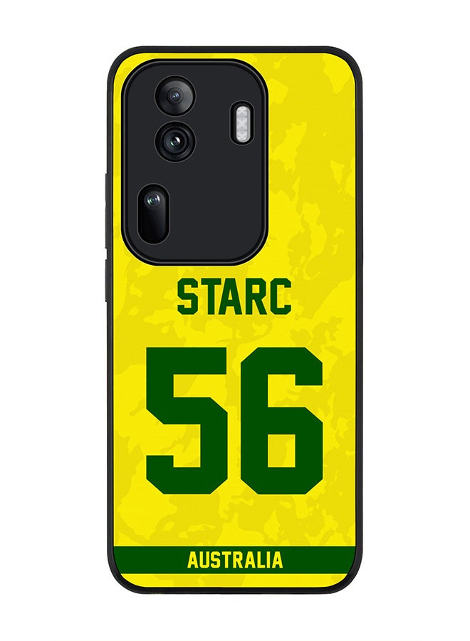 Stylizedd Rugged Black Edge Case for Oppo Reno11 Pro, Slim fit Case Thin Cover -  Team Australia Mitchell Starc, Jersey No 56 - Image 1