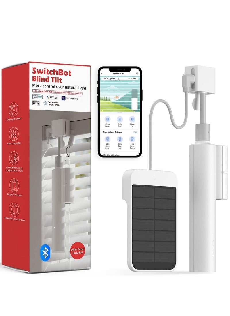 SwitchBot SwitchBot Blind Tilt Motorized Blinds - Smart Electric Blinds with Bluetooth Remote Control, Solar Powered, Light Sensing Control, Add SwitchBot Hub Mini to Make it Compatible with Alexa & Google Home  - Image 1