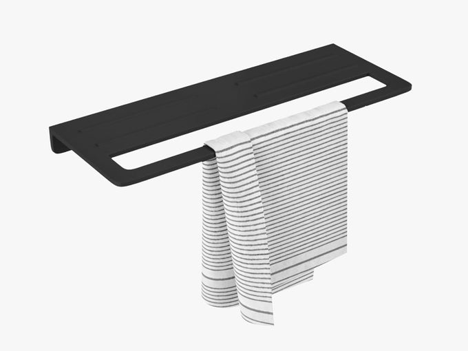 TOWEL RACK WITH TOWEL HOLDER TOWEL HANGER FOR BATHROOM NAPKIN STAND FOR BATHROOM ACCESSORIES WALLMOUNT TOWEL HOLDER BLACK TOWEL SHELF