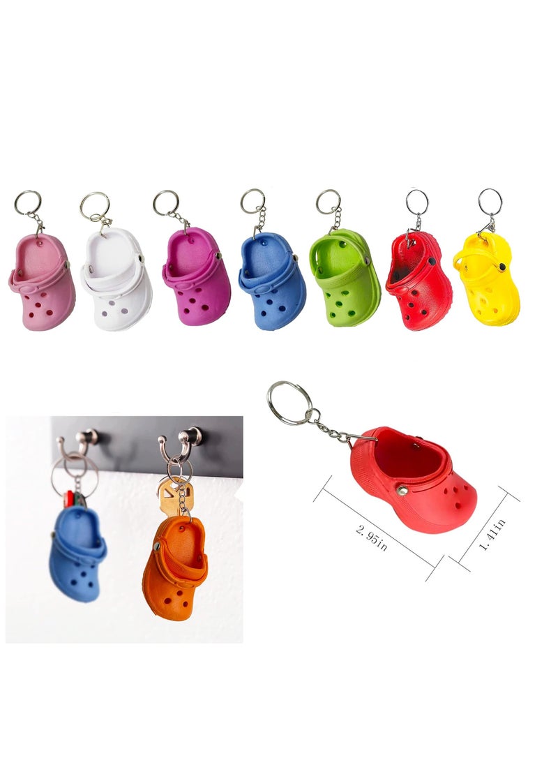 SYOSI - Keychain 7 Pcs Mini Croc Keychain Shoe Decor Pendant Small Charms DIY Crafting Keychains - Image 1
