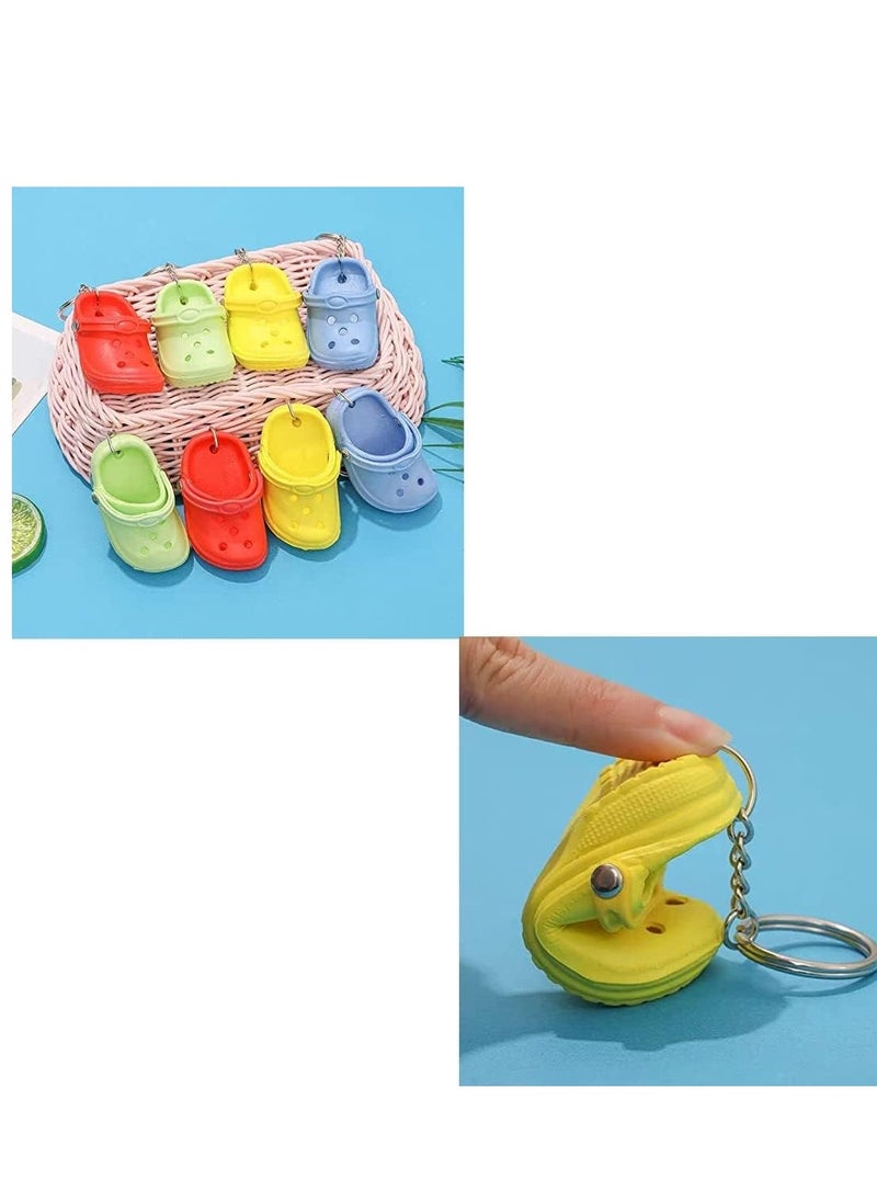SYOSI - Keychain 7 Pcs Mini Croc Keychain Shoe Decor Pendant Small Charms DIY Crafting Keychains - Image 1