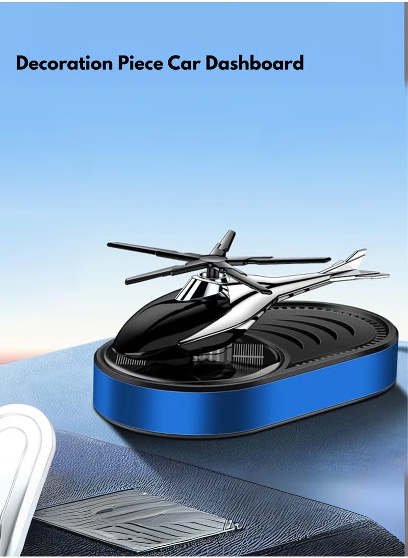 Genaric - Solar-Powered Rotating Helicopter Car Air Freshener – Dashboard Fragrance Diffuser – Blue - Image 1