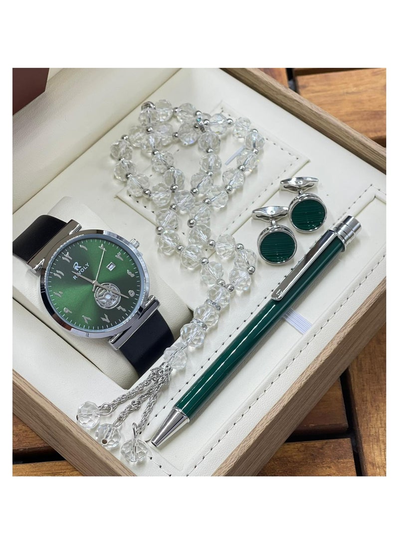 Watch A men's watch set consisting of a watch, a rosary, a cup and a pen 