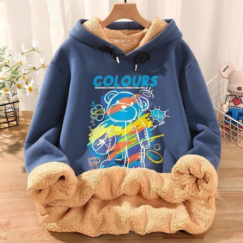 Winter Sweater Men'S Fleece-Lined Thickened National Fashion Loose Plus Size Oversize Fashion Brand Fat Men'S Lamb Velvet Clothes 12 - Image 1