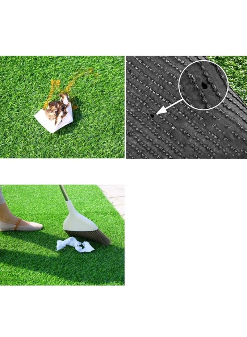 LINGWEI 2x25 Meter Realistic Artificial Grass Rug Indoor Outdoor, Dog Grass Mat with Drainage Holes and Replacement Artificial Grass Turf, Fake Grass - Image 5